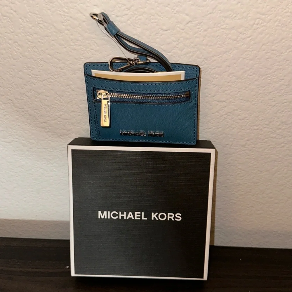 NWT Michael Kors Jet Set Travel Saffiano Leather Card Case - Picture 2 of 3